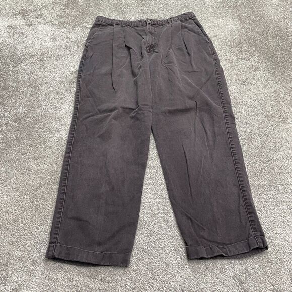 Dockers Vintage Khaki Pants Mens 36x30 Black Pleated Front Straight Cotton Work - Picture 1 of 15